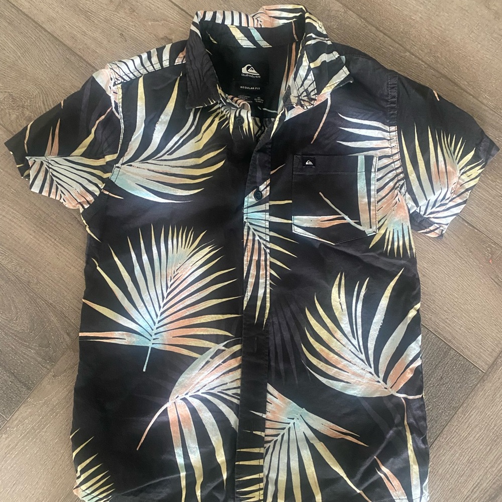 Quiksilver Black Tropical Print Shirt